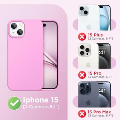 GolbinBox Magnetic for iPhone 15 Case, Compatible with MagSafe, [Soft Anti-Scratch Microfiber Lining], Slim Liquid Silicone Shockproof Protective Phone Case for iPhone 15 6.1 inch, Cherry Blossom - Image 7