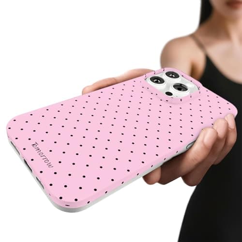 Minyii Compatible with iPhone 14 Pro Max Case, with Polka Dot Aesthetics Design Simple Case for Women Girl, Cute Fashion Soft TPU Slim Protection Phone Case for iPhone 14 Pro Max 6.7'' - Pink - Image 1