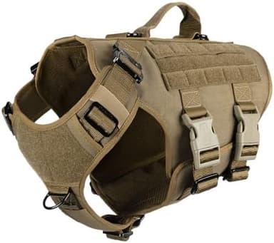 ICEFANG GN3 Tactical Dog Harness with 6X Buckle,Dog Molle Vest with Handle,3/4 Body Coverage,Hook and Loop Panel for ID Patch,No Pulling Front Clip (XL (32"-40" Girth), Coyote Brown - Image 2