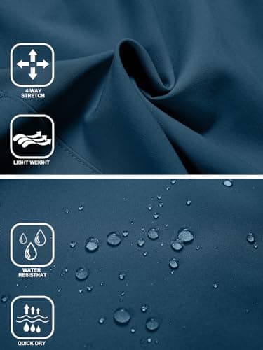 Women's Lightweight Hiking Cargo Shorts Quick Dry Athletic Shorts for Camping Travel Golf with Zipper Pockets Water Resistant Dusty Blue - Image 4