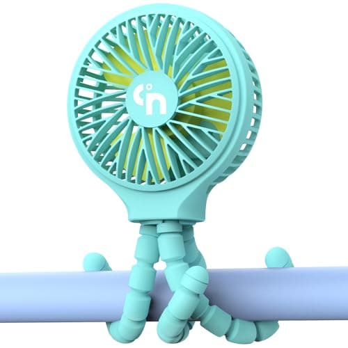 HomeLifairy Portable Stroller Fan, USB or Rechargeable Battery Operated with 3 Speeds and 360°Rotate, Cooling Clip On for Baby Crib Travel Car Seat Blue - Image 1