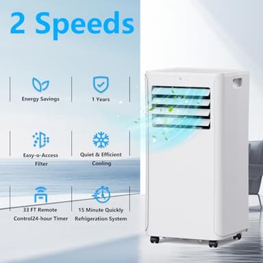 Cooblus Portable Air Conditioners up to 550 Sq.Ft,12000BTU Portable Ac with Remote Control,Air Conditioner for Rooms,Bedroom,living room,Sun room,Garage White - Image 2