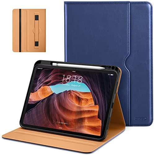 DTTO for iPad (A16) 11th Generation Case 11 Inch 2025, iPad 10th Generation Case 10.9 Inch 2022, Premium Leather Business Folio Stand Cover with Pencil Holder - Auto Wake/Sleep, Navy Blue - Image 1