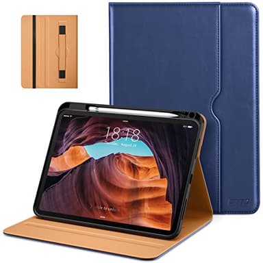 DTTO for iPad (A16) 11th Generation Case 11 Inch 2025, iPad 10th Generation Case 10.9 Inch 2022, Premium Leather Business Folio Stand Cover with Pencil Holder - Auto Wake/Sleep, Navy Blue - Image 1