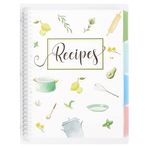 Recipe Book to Write in Your Own Recipes, 9.6’’x12.5’’ Personal Blank Recipe Notebook, Removable Recipe Journal Book Binder with 8 Dividers and 24 Tabs, Hold up to 240 Recipes - Image 1