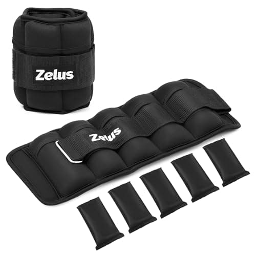 ZELUS 1 Pair Adjustable Ankle Weights, 2 4 6 8 10 lb Modularized Leg Weight Straps for Women Men, Weighted Ankle Weight Set with Removable Sandbags, 1-5 lb per Ankle Strap for Gym Yoga Jogging Walking - Image 1