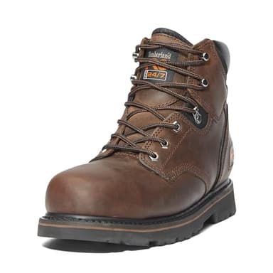 Timberland PRO Men's Pit Boss 6 Inch Steel Safety Toe Industrial Work Boot, Brown-2024 New, 10 W - Image 1