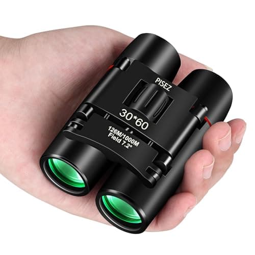 PISEZ 30X60 Compact Binoculars for Adults and Kids，Lightweight Foldable Easy Focus Small Binoculars for Bird Watching Hunting Concert Traveling Theater Opera Sightseeing - Image 1