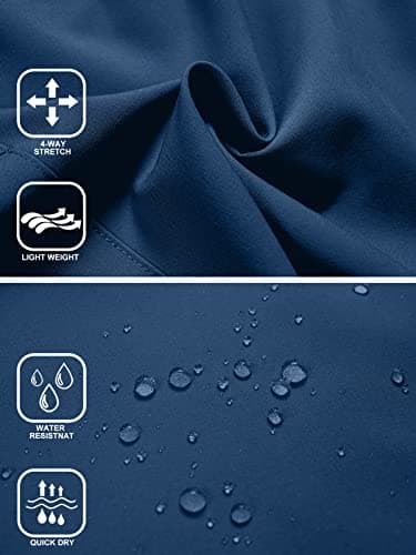 Women's Lightweight Hiking Cargo Shorts Quick Dry Athletic Shorts for Camping Travel Golf with Zipper Pockets Water Resistant Blue - Image 4