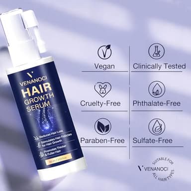 VENANOCI Hair Growth Oil Spray: with Rosemary, Biotin, Batana Oil & Rice Water – Natural Anti-Hair Loss Treatment for Thinning Hair – Promotes Thicker, Fuller Hair for Women & Men – All Hair Types - Image 6