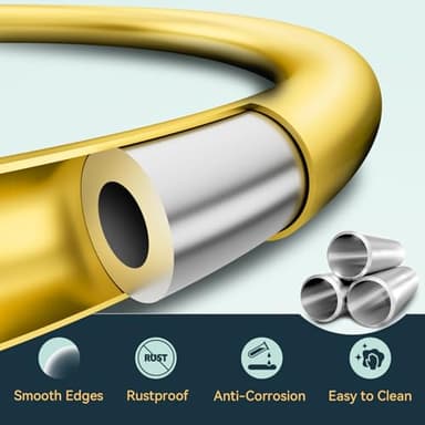 FORIOUS Towel Ring, SUS304 Stainless Steel Modern Hand Towel Holder Rack Hanger Round for Bathroom Wall Mounted, Ideal for Bath, Kitchen, RV (2 Pack, Dark Gold) - Image 6