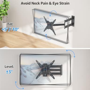 MOUNTUP Long Arm TV Wall Mount for Most 32-65 Inch TVs, Corner TV Mount Full Motion with 31.3” Long Extension, Swivel & Tilt Articulating Bracket, MAX VESA 400x400mm, Holds up to 99 lbs MU0075 - Image 7