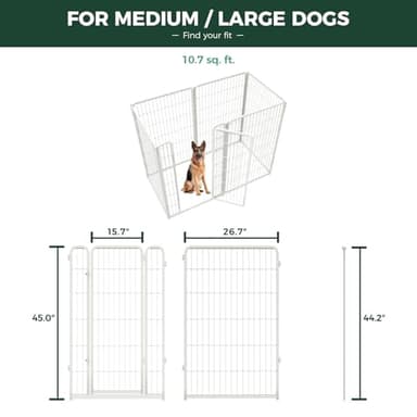 FXW Homeplus Unleashed Indoor Dog Playpen - Stress-Free and Safe Play, Heavy Duty 45 Inch 6 Panels Dog Pen for Large Dogs, White│Patented - Image 2