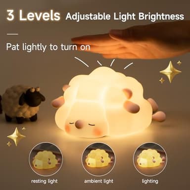 Rechargeable LED Night Light for Kids, 3-Level Dimmable Nursery Nightlight, Food Grade Silicone Squishy Lamp Perfect Bedside Touch Lamp with 30 Min Timer for Breastfeeding, Toddler, Baby Décor Pink - Image 2