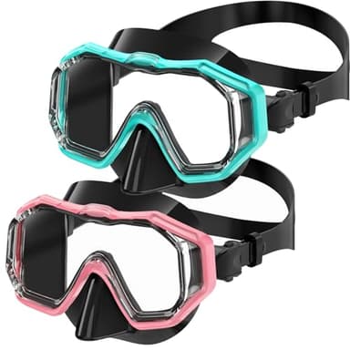 Bairuifu Kids Swim Goggles for Kids 4-16, Anti-Shattered Lens/Anti-Fog / 180 Panoramic View/Nose Cover Swimming Goggles - Image 1
