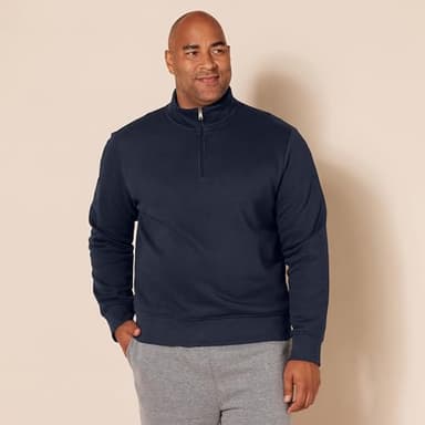 Amazon Essentials Men's Long-Sleeve Quarter-Zip Pullover Fleece Sweatshirt, Navy, X-Large - Image 6