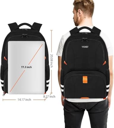 Ytonet Gym Backpack For Men Women, Travel Sports Backpack With Shoe Compartment USB Charging Port, Large Workout Water Resistant College Bag Fit 17.3 Inch Laptop, Hiking, Black - Image 4