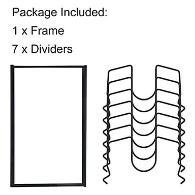 Toplife Pot Lids Organizer Rack for Cabinet and Countertop, 7+ Pan Lids and Bakeware Organizer Rack Holder with 7 Adjustable Compartments - Black - Image 5