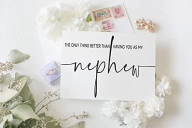 Will You Be My Ring Bearer Card for Nephew | Best Man Groomsman Proposal Card | Bridal Party | The Only Thing Better Than Having You As My Nephew (Nephew/Ring Bearer) - Image 2