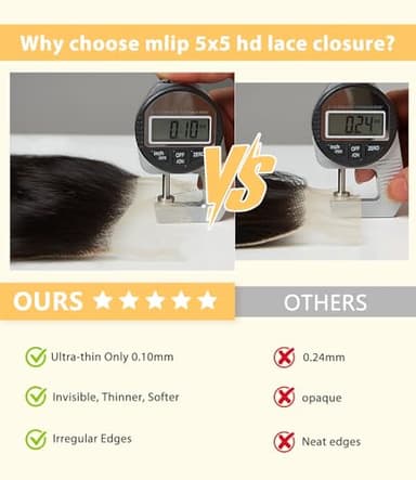 Mlip 13x6 HD Lace Frontal Body Wave, 0.10mm Ultra Thin Invisible Swiss Lace, Skinlike Real HD Lace Melt into Skin Perfectly, Pre-plucked Natural Hairline, Raw Indian Human Hair 20 Inches - Image 5