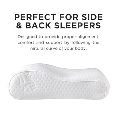 Tempur-Pedic TEMPUR-Ergo Neck Pillow, Medium Profile, White - Image 12