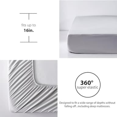 akkialla Boho Full Size 7 Piece Bedding Set, Light Grey, Microfiber Comforter Set with Sheets, Pillowcases and Shams for All Seasons - Image 7