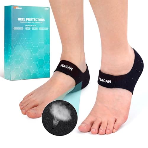 2 Pairs Plantar Fasciitis Heel Protectors, Heel Cups for Pain Relief & Achilles Tendonitis Support, Breathable Adjustable Heel Cushion Inserts for Walking, Sports, Yoga, Home Use(Small) - Image 1