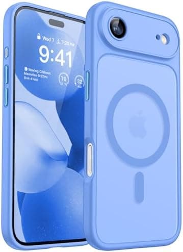 CANSHN Magnetic Compatible with iPhone Air Case(6.5 Inch), Upgraded [Full Camera Protection] [Compatible with Magsafe] [Translucent Matte] Shockproof Phone Cover for iPhone 17 Air Case,Ultramarine - Image 3