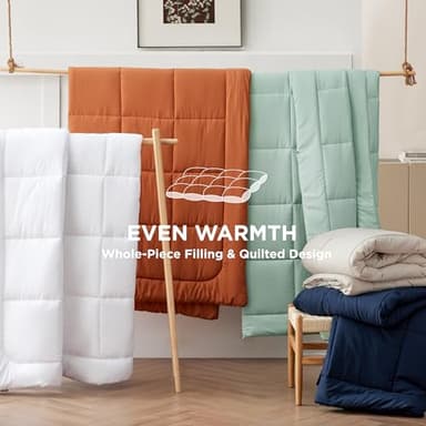 Bedsure Comforter Duvet Insert - Quilted Comforters King Size, All Season Duvet, GentleSoft Down Alternative Bedding, with 8 Tabs, Gifts for Women/Men, White, King 90 x 102 Inches - Image 8