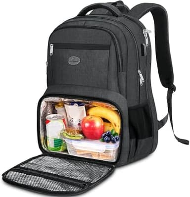 MATEIN 18 Inch Backpack for Men, Extra Large Work Backpack with Lunch Compartment, Water Resistant Insulated Cooler Computer Bag with USB Port, Sturdy Padded Carry On Laptop Daypack for College Travel - Image 2