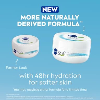 NIVEA Soft Refreshingly Soft Moisturizing Cream for Face, Body and Hands, Lightweight, Non-Greasy, 48-Hour Body Moisturizer with Jojoba Oil and Vitamin E, 6.8 Oz Jar, Pack of 3 - Image 2