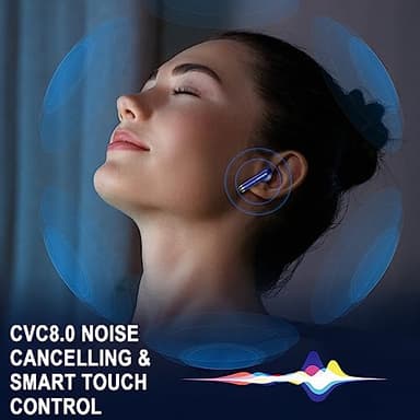 Wireless Earbuds, Bluetooth 5.4 Ear Buds LED Power Display Headphones Bass Stereo, Bluetooth Earbuds in-Ear Noise Cancelling Mic, 40H Playback Mini Case IP7 Waterproof Sports Earphones for Android iOS - Image 2