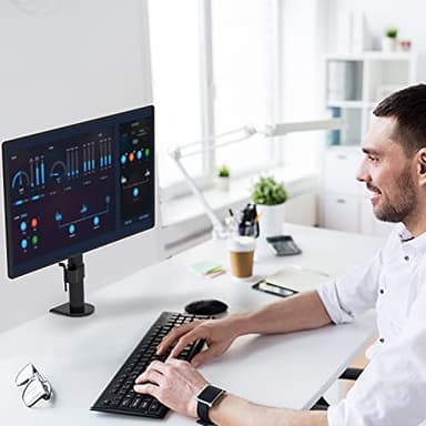 WALI Single Monitor Mount, Monitors Desk Mount, Single Monitor Arm Holds Screen Up to 32inch, 22lbs, Fully Adjustable Mount Designed for Home Office Application(M001S), Black - Image 8