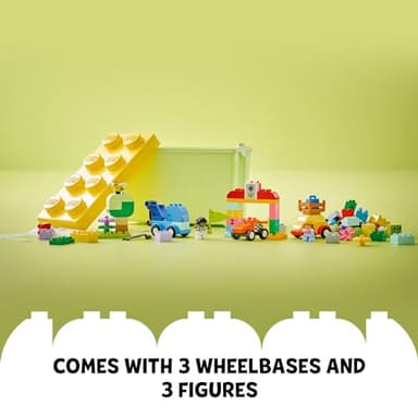 LEGO DUPLO Classic Cars and Trucks Brick Box Playset, Educational STEM Toy, Preschool Building Set for Toddlers Aged 18 Months Plus, Learning Toy to Develop Fine Motor Skills, 10439 - Image 4