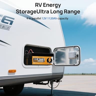ECO-WORTHY 3584Wh 12V 280Ah LiFePO4 RV Battery w/Bluetooth & Low Temp Cutoff - Built-in 200A BMS - Deep Cycle for Camper, Trailer, Off-Grid, Solar System - Image 9