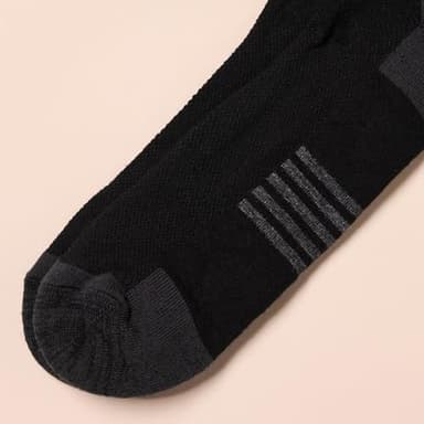 Amazon Essentials Men's Performance Cotton Moisture Control Socks, Athletic Crew, Breathable, 6 Pairs, Black, 13-15 - Image 4