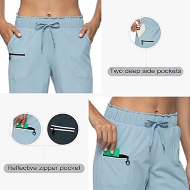 Haowind Joggers for Women with Pockets Elastic Waist Workout Sport Gym Pants Comfy Lounge Yoga Running Pants(Denim Blue L) - Image 5