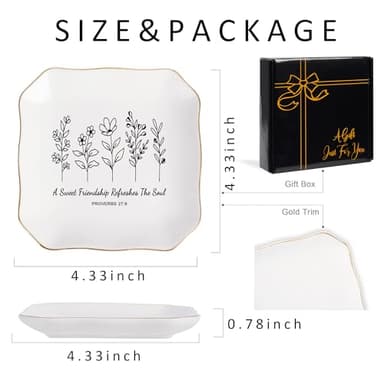 Jelershy Friendship Gifts for Women Jewelry Dish Trinket Tray - A Sweet Friendship Refreshes The Soul, Christian Birthday Gifts for Women Best Friend Christmas Mothers Day Religious Gift - Image 5