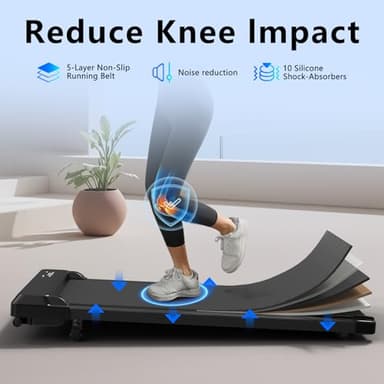 3-in-1 Walking Pad with Incline,2.5 HP Under Desk Treadmill for Home Office,265 LBS Compact Walking Treadmill with LED Display,No Assembly - Image 6