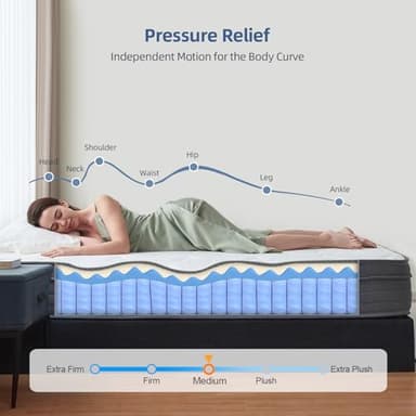 Gojef Full Size Mattress, 12 Inch Hybrid Memory Foam Mattress in a Box with Independent Spring, Soft and Pressure Relief, CertiPUR-US Certified - Image 4