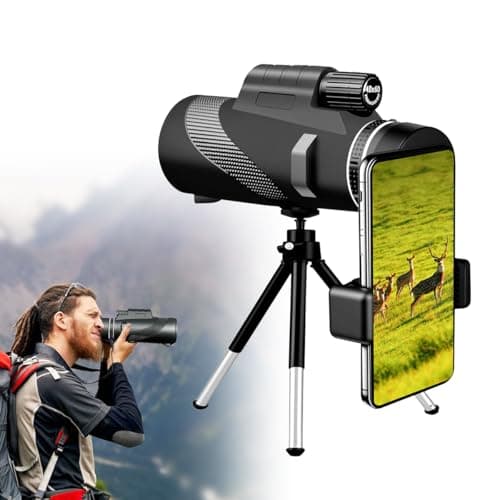 Monocular Telescope for Smartphone, 40x60 High-Definition 360 Night Vision stsscope Monocular STS Scope Set with Phone Adapter & Tripod for Camping Travelling Concert, 131M/1000M Clear Long Vision - Image 1