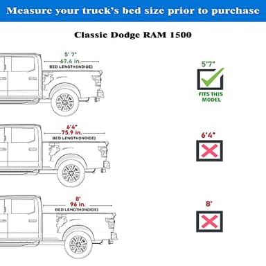 Toptiny Hard Folding Truck Bed Tonneau Cover|HTF011|Fits 2009-2026 Dodge Ram 1500 5' 7" Bed Without Ram Box (67.4") - Image 6