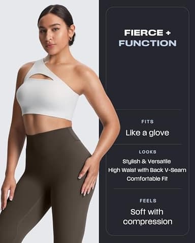 Aoxjox High Waisted Workout Leggings for Women Tummy Control Buttery Soft Yoga Metamorph Deep V Pants 26" (Mulch, Large) - Image 4