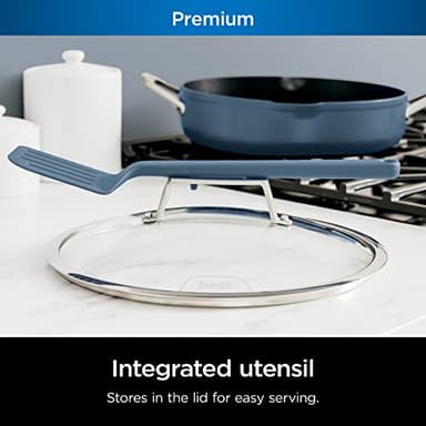 Ninja, Cookware, Steamer, Strainer Basket, Glass Lid and Spatula, Foodi NeverStick PossiblePan, Premium Set with 4-Quart Capacity Pan, Nonstick, Durable, Oven Safe Cookware, Cherry Tart, CW102BL - Image 10