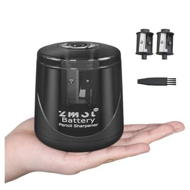 ZMOL Battery Powered Electric Pencil Sharpener,Small Battery Operated Colored Pencil Sharpeners Portable for Kids,Fast Sharpen, Suitable for No.2/Colored (6-8mm), School/Classroom/Office/Home Black - Image 1