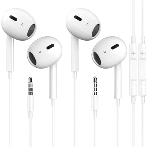 Docutca 2 Pack Wired iPhone Earbuds/Wired Headphones with 3.5mm Earphones[MFi Certified] with Microphone Volume Control Compatible for iPhone,iPad,iPod,Computer,MP3/4,Android Most 3.5mm Audio Devices - Image 1