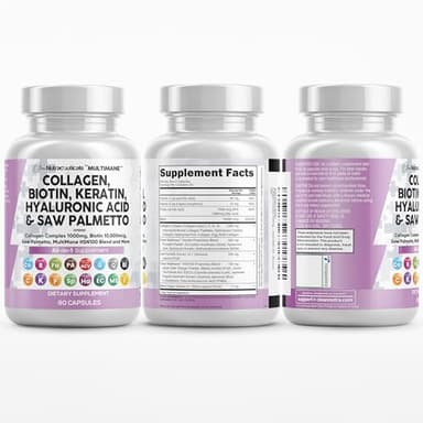 Clean Nutraceuticals Collagen Pills 1000mg Biotin 10000mcg Keratin Saw Palmetto Hyaluronic Acid - Hair Skin & Nails Vitamins & DHT Blocker with Vitamin E Folic Acid Pumpkin Seed MSM - 90 Count - Image 7