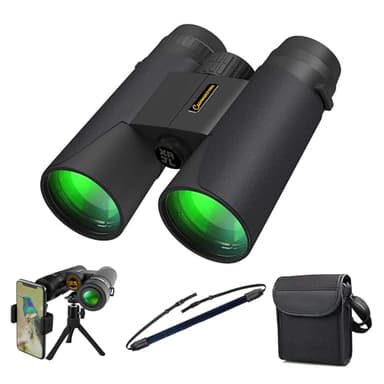 Ciannocrem 12x42 Binoculars for Adults High Powered with Phone Adapter,Build by Powerful Glasses Large View to Watch Football Games,a Travel,Hiking,Bird Watching,Survival and Hunting Gadgets for Men - Image 1