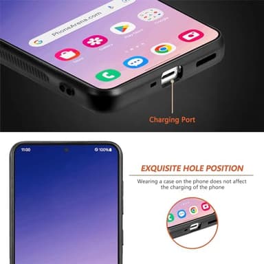 NUVAVO Case for Galaxy S24 Phone, Magsafe Compatible [ Anti Slip ] Leather Texture Drop Protection Magnetic Cover for Samsung S24 - Black - Image 4