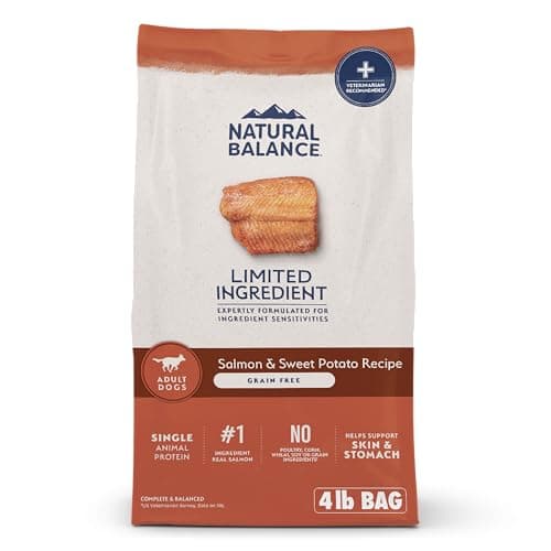 Natural Balance Limited Ingredient Grain Free Salmon & Sweet Potato Dry Dog Food, Sensitive Stomach, 4 lb (Pack of 1) - Image 1